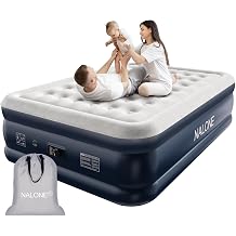 NALONE Double Inflatable Mattress with Integrated Pump 203 x 152 x 46 cm | Inflatable double bed self inflating, full inflation in 3 minutes, suitable for daily home use and guests