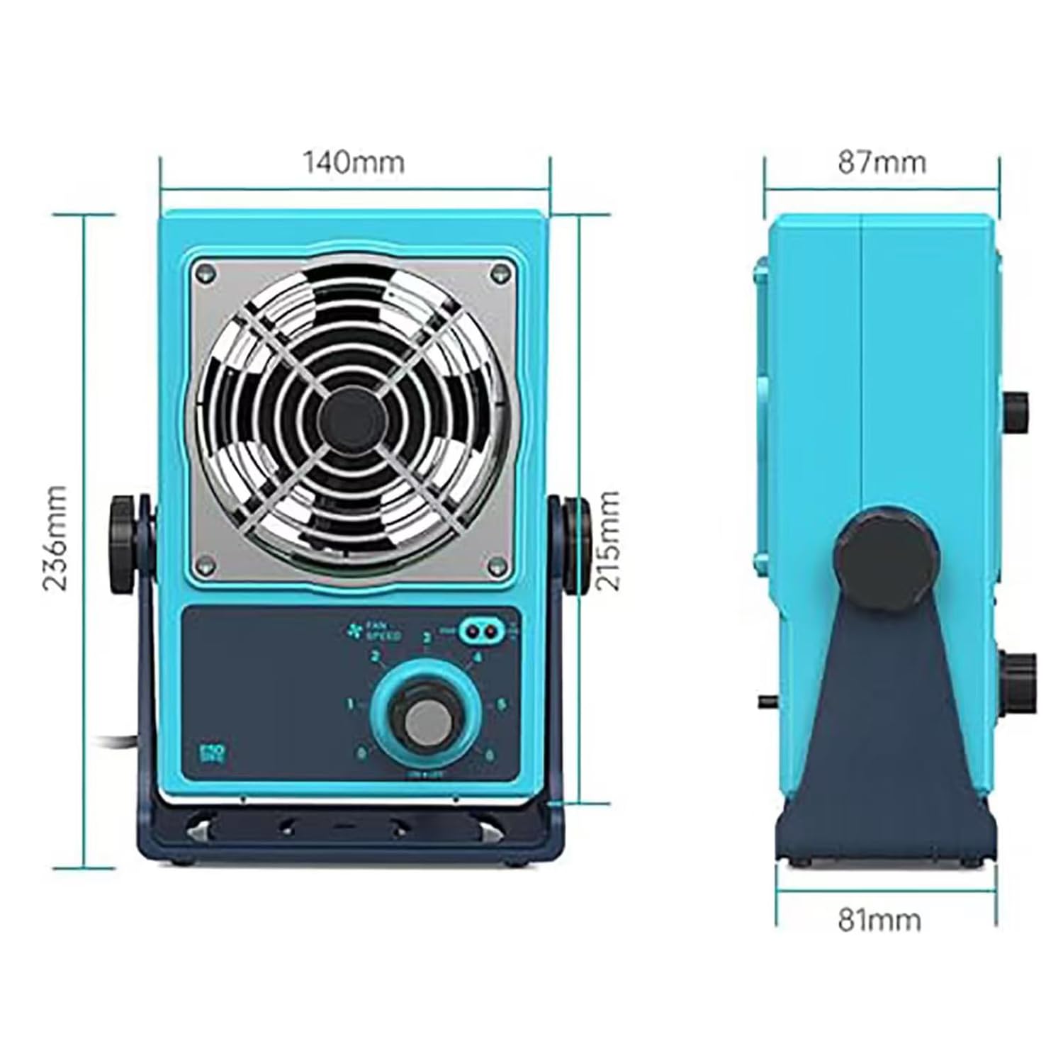 Eliminador De Electricidad Estática De 85 CFM Con Dispositivo De Limpieza, Soplador De Iones Antiestático De Escritorio, Ionizador Ajustable Sin Escalonamientos, Generador De Carga Positiva Y Negativa