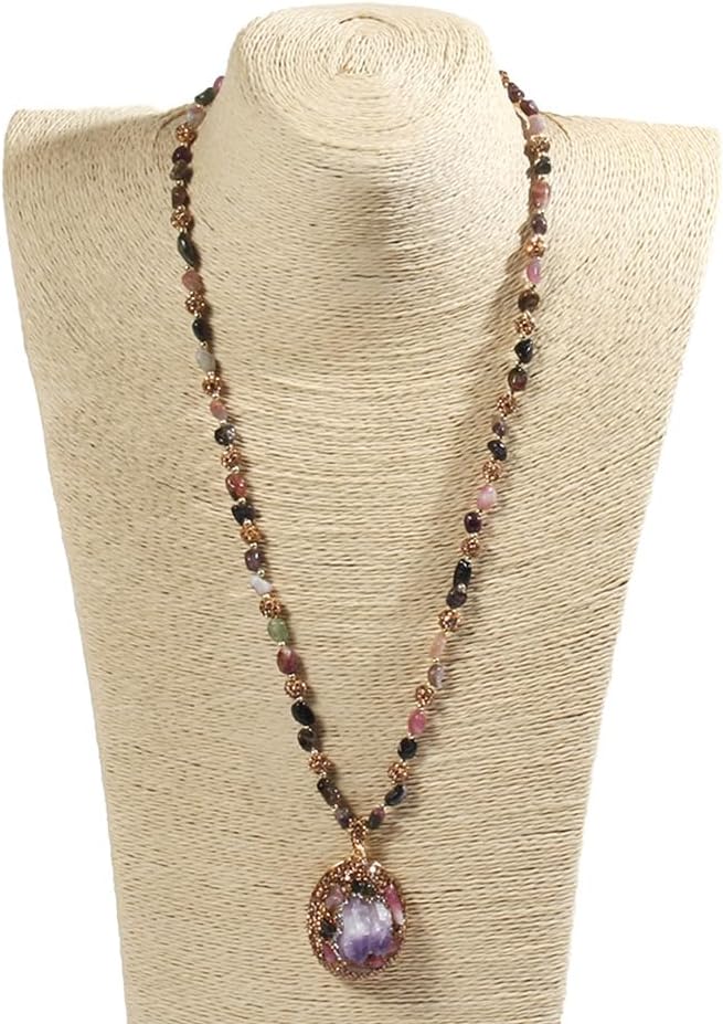 Yomisa Boho Necklaces for Women/Men Trendy,32/35/36 Inch Natural Stone Beaded Long Pendant Necklaces for Womens,Handmade Bohemian Fashion Chakra Chunky Statement Charm Necklace Jewelry Gift - Image 7