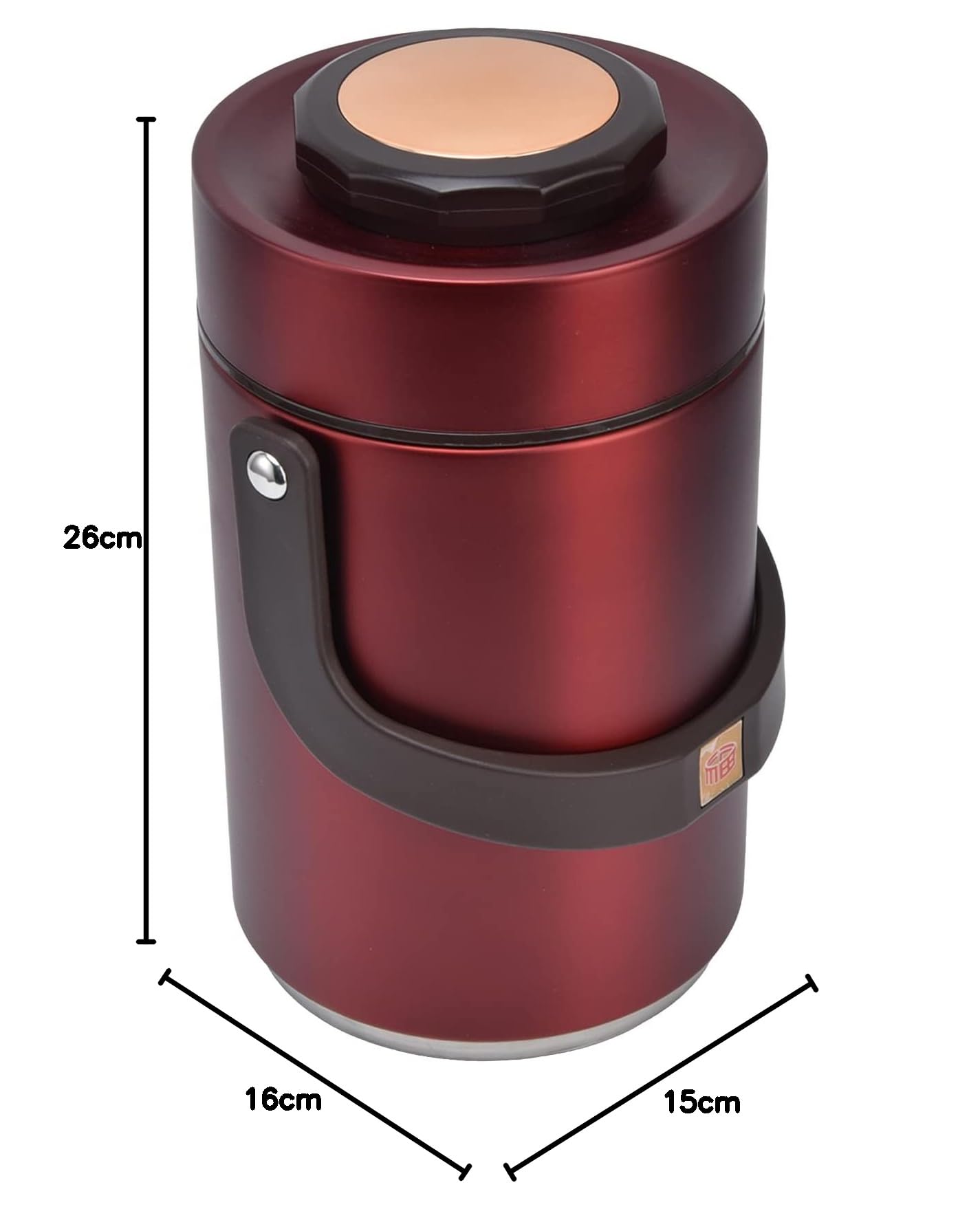 Termos Para Comida Caliente 2.3L al vacío de acero inoxidable 304 con 3 capas aisladas, 24 horas para evitar fugas, para el trabajo, viajes, color dorado