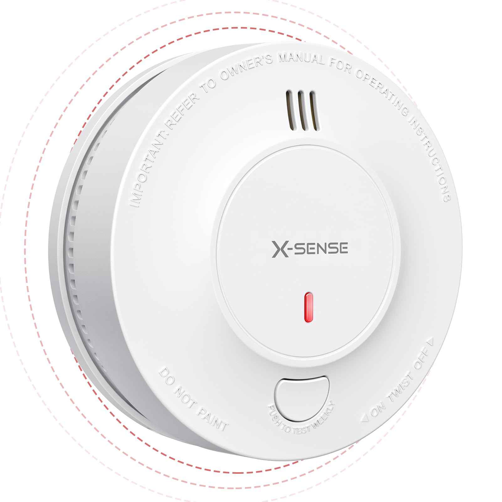 Wireless Interlinked Smoke Alarm Detector with Sealed 10-Year Battery, Interconnected Fire Alarm Conforms to EN 14604 Standard, Link+, SD19-W, 1-Pack