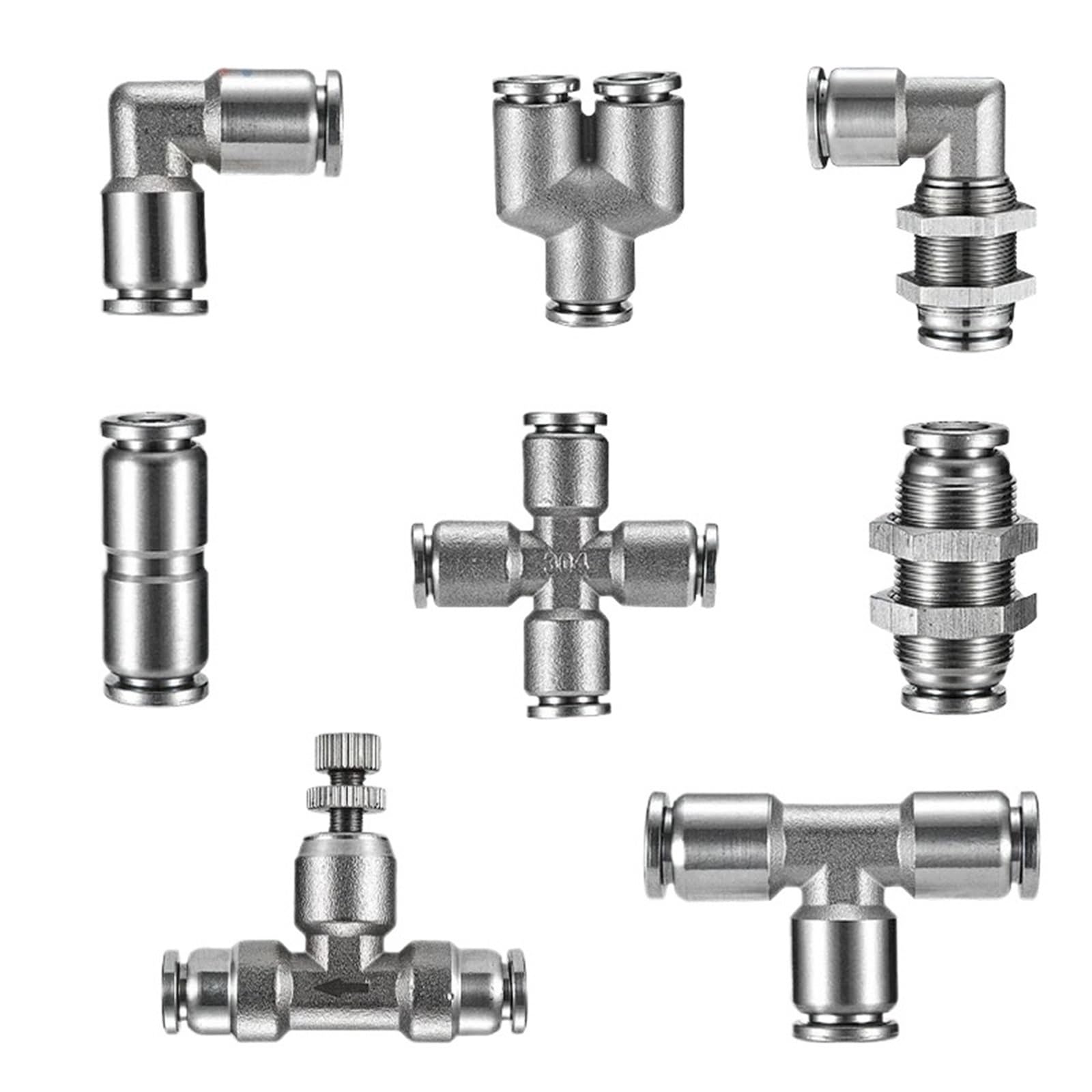 1 x złączka do węża pneumatycznego ze stali nierdzewnej 304 14/16 mm wysokiej jakości metalowa szybkozłączka wysokociśnieniowa (PLM, 12 mm)
