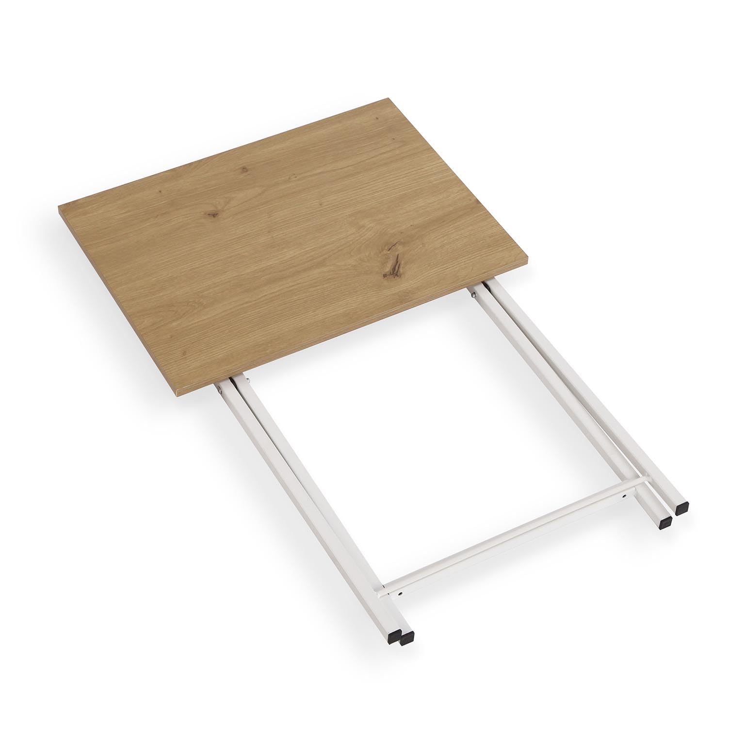 Versa Table d'appoint Pliante de Style scandinave, Dimensions (H x L x l) 65,5 x 37,5 x 47,5 cm, Bois MDF, métal, Marron
