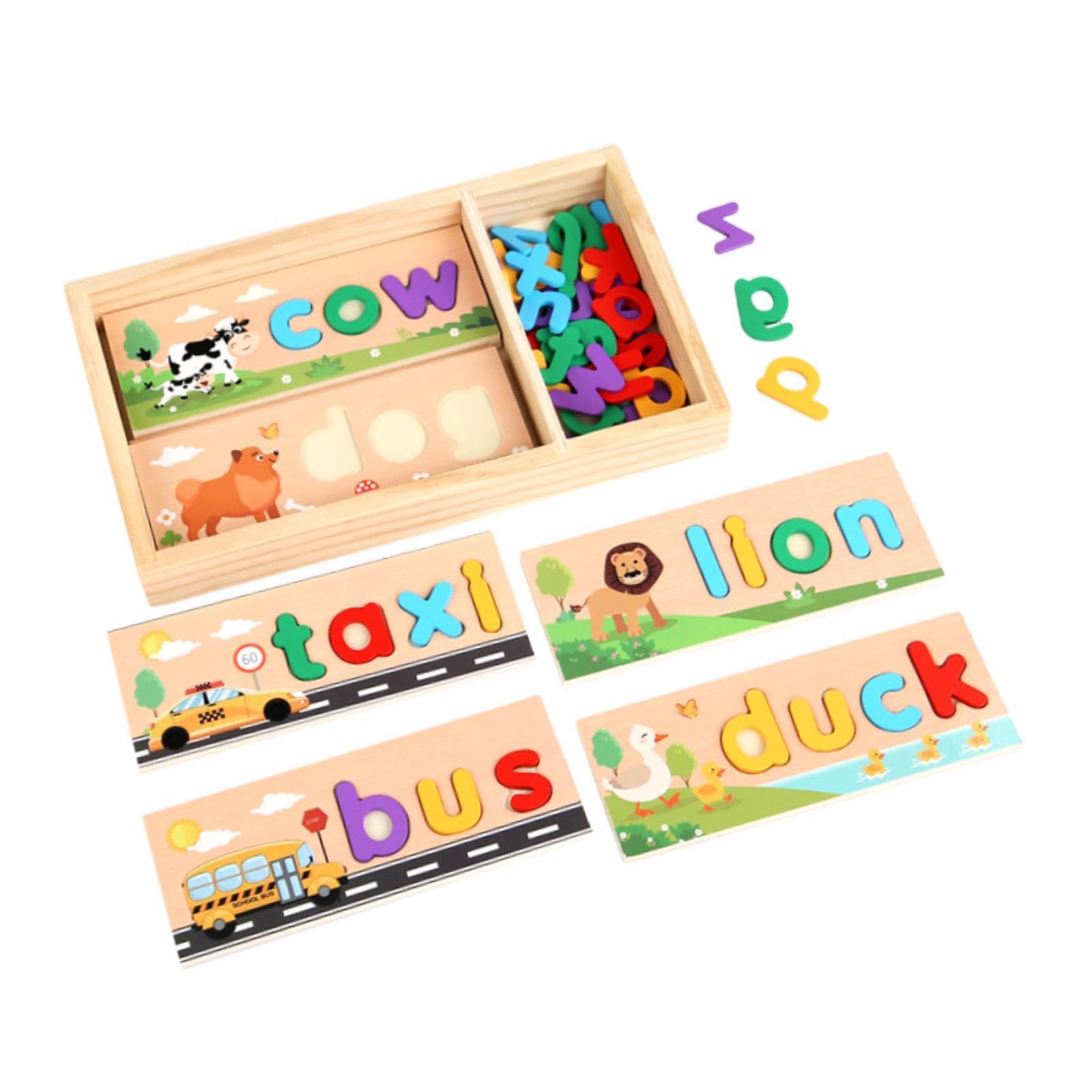 Oshhni Juguetes de Aprendizaje de hechizos de Madera Bloques de construcción de Desarrollo temprano Educativo Interactivos para 2 3 4 5 años para niños para