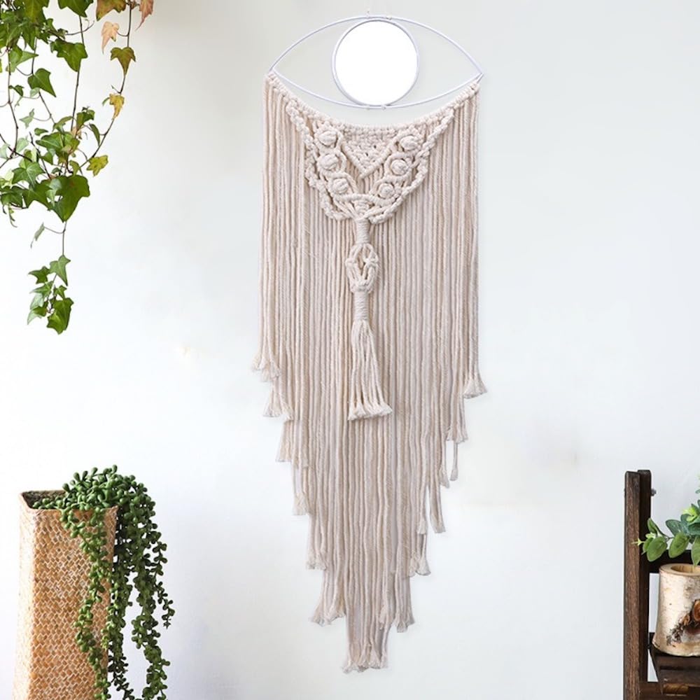 Arazzo Gufo Tessuto A Mano, Acchiappasogni Gufo Da Appendere Alla Parete, Decorazione Boho Fai Da Te, Motivo Gufo In Macramè, Regalo Per Amanti Dei Gufi, Gufo Bianco, Gufo In Macramè, Hibou