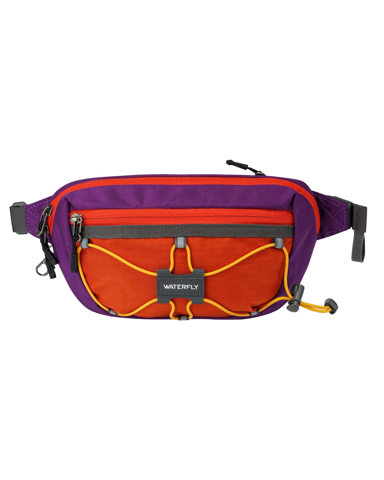 Waterfly Bum Bag Fanny Pack: Waist Packs with Adjustable Belt Crossbody Chest Bag with RFID Blocking Anti-Theft for Women Men Travel Running Walking Hiking Everyday Use, Purple-Orange