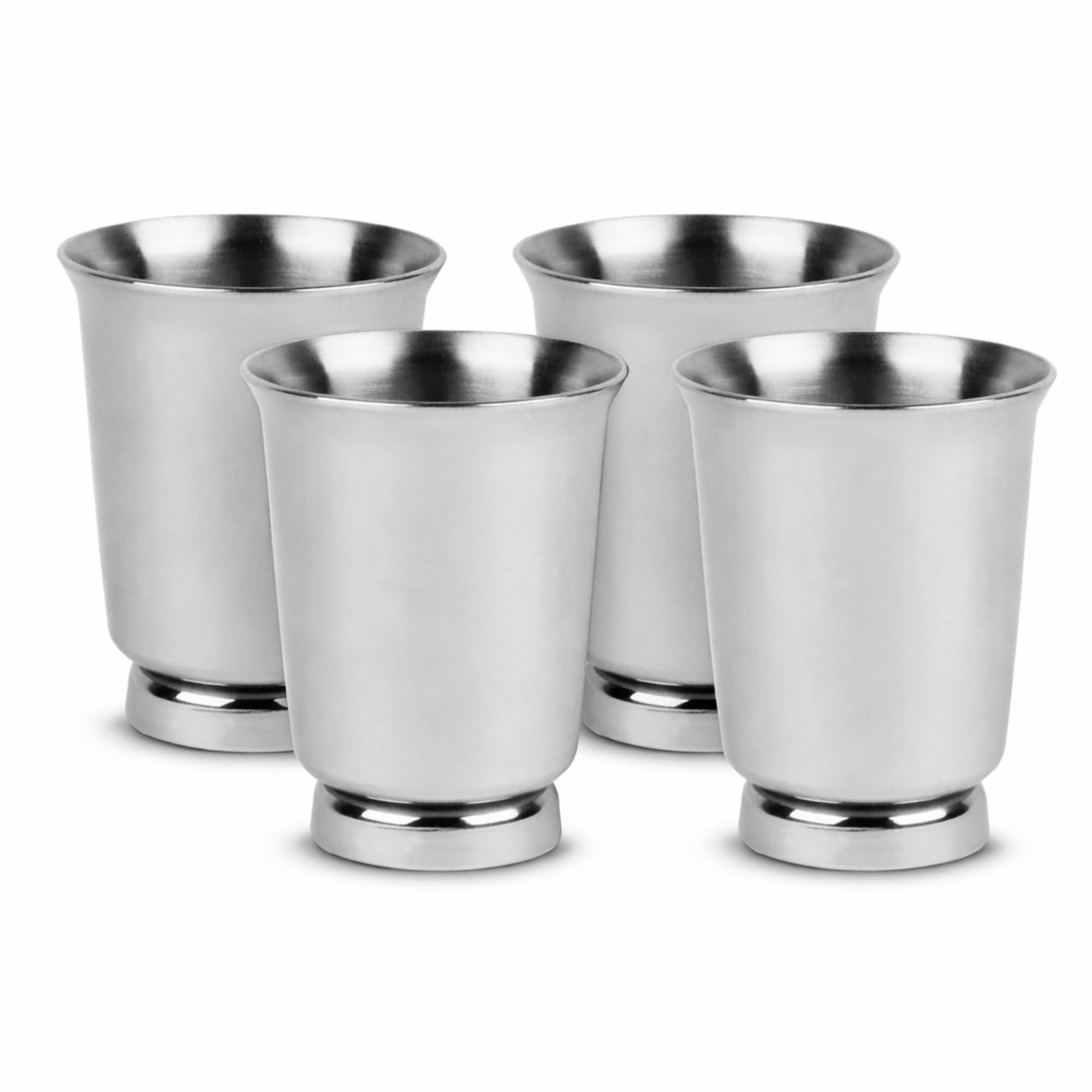 bar@drinkstuff Stainless Steel Shot Glasses – 4 Pack | 40ml / 1.4oz Durable Metal Shooter Cups | Reusable, Dishwasher Safe Barware for Tequila, Vodka, Whisky & Parties