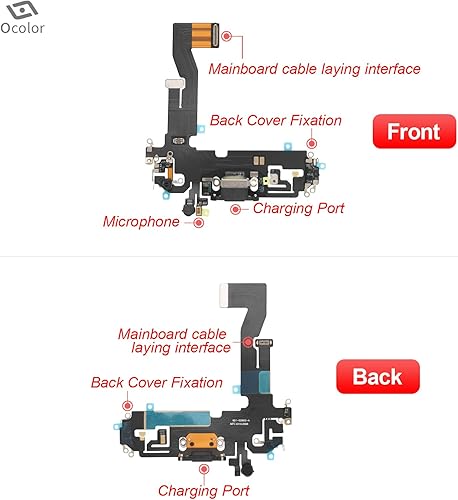 Miniatura 7 de Ocolor Conector de muelle para iPhone 12 Pro Puerto de carga de repuesto para iPhone 12 USB Cargador Junta Flex Cable Piezas con Herramientas