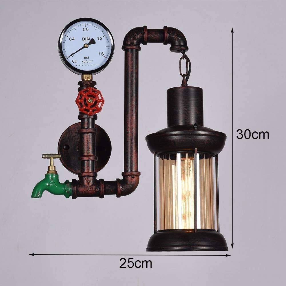 Lámpara de Pared de Queroseno para tubería de Agua Interior, iluminación E27, Accesorios para Sala de Estar, restaurantes, decoración de Pared, mesita de Noche, Aplique de Pared para el hogar,