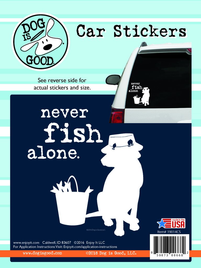 Enjoy It LLC 19014CS Never Fish Alone Car Sticker
