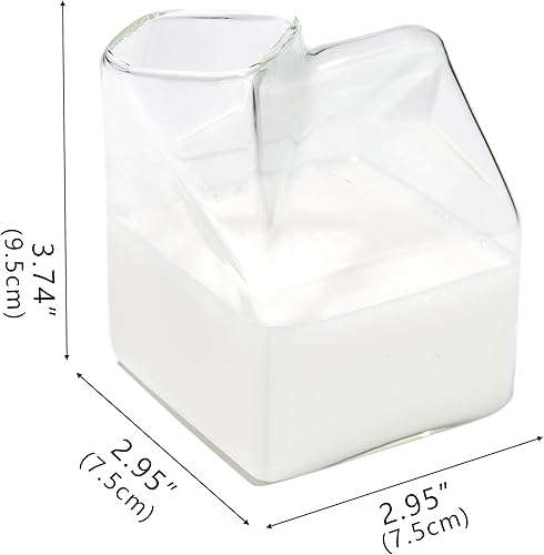 Miniatura 10 de Taza de cartón de leche de vidrio Kawaii con diseño de fresa, mini recipiente para jarra de crema, apto para microondas, 12 onzas, 1 unidad