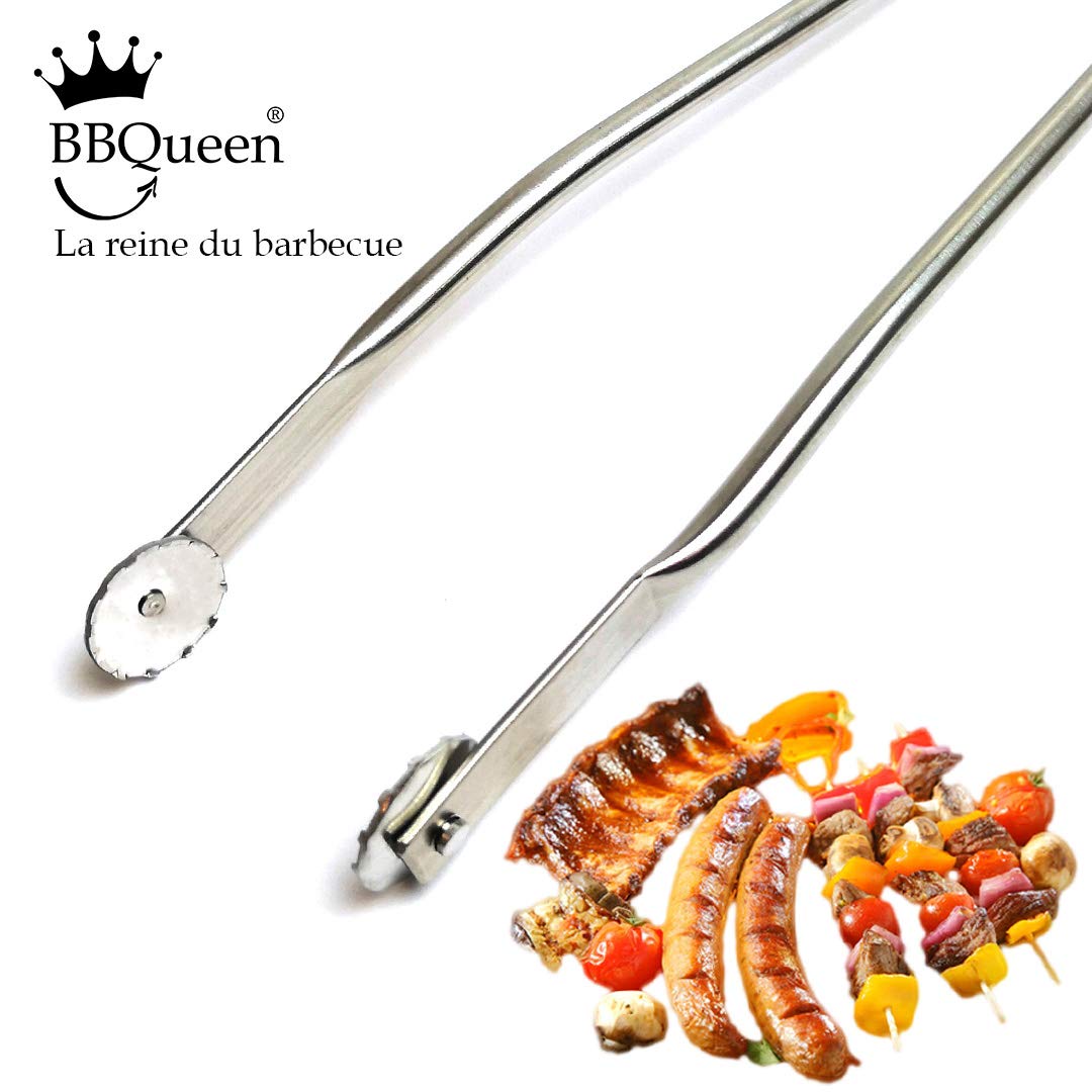 Grande Pince INOX à roulettes Multifonctions pour Barbecue, Taille 50 cm
