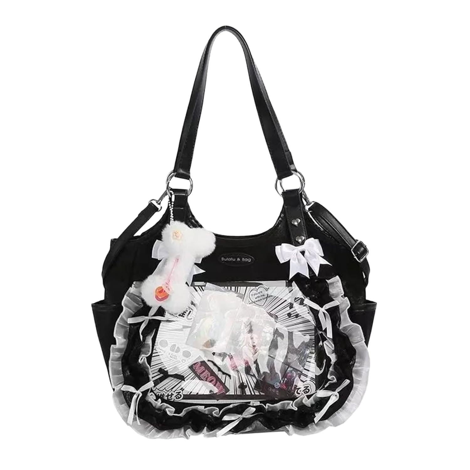 BXCNCKD Ballet-Inspired Apron Style Bag Large Shoulder Tote Spacious Purse Holds DollsCute Macaron Color Purse