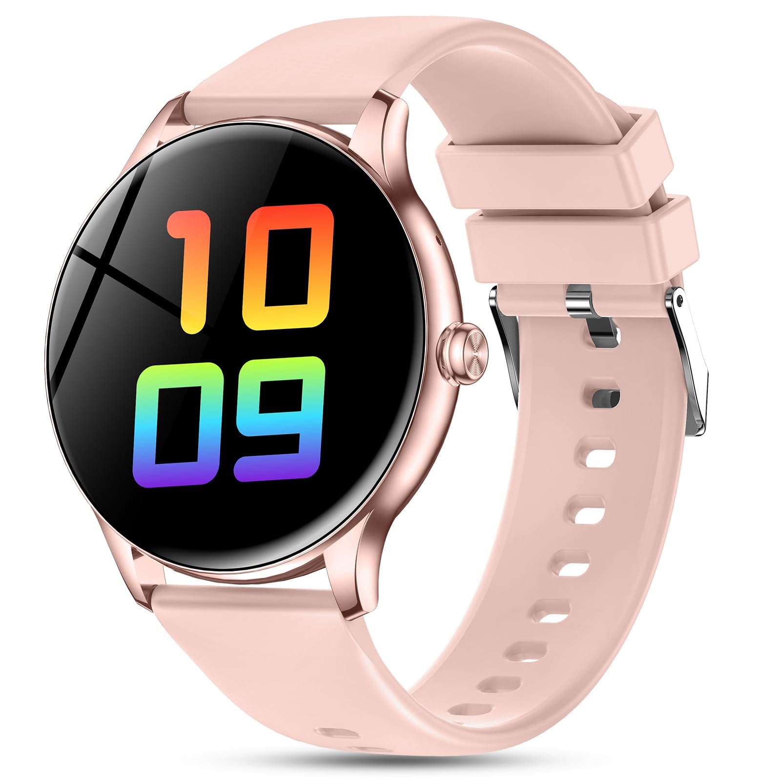 Elegante Smartwatch Damen mit Telefonfunktion, 1,39" Zoll Voll Touch Screen Fitness Tracker, 120+ Sportmodi, IP68 Wasserdicht Smart Watch mit Herzfrequenz, SpO2, Schlafmonitor für iOS Android, Pink