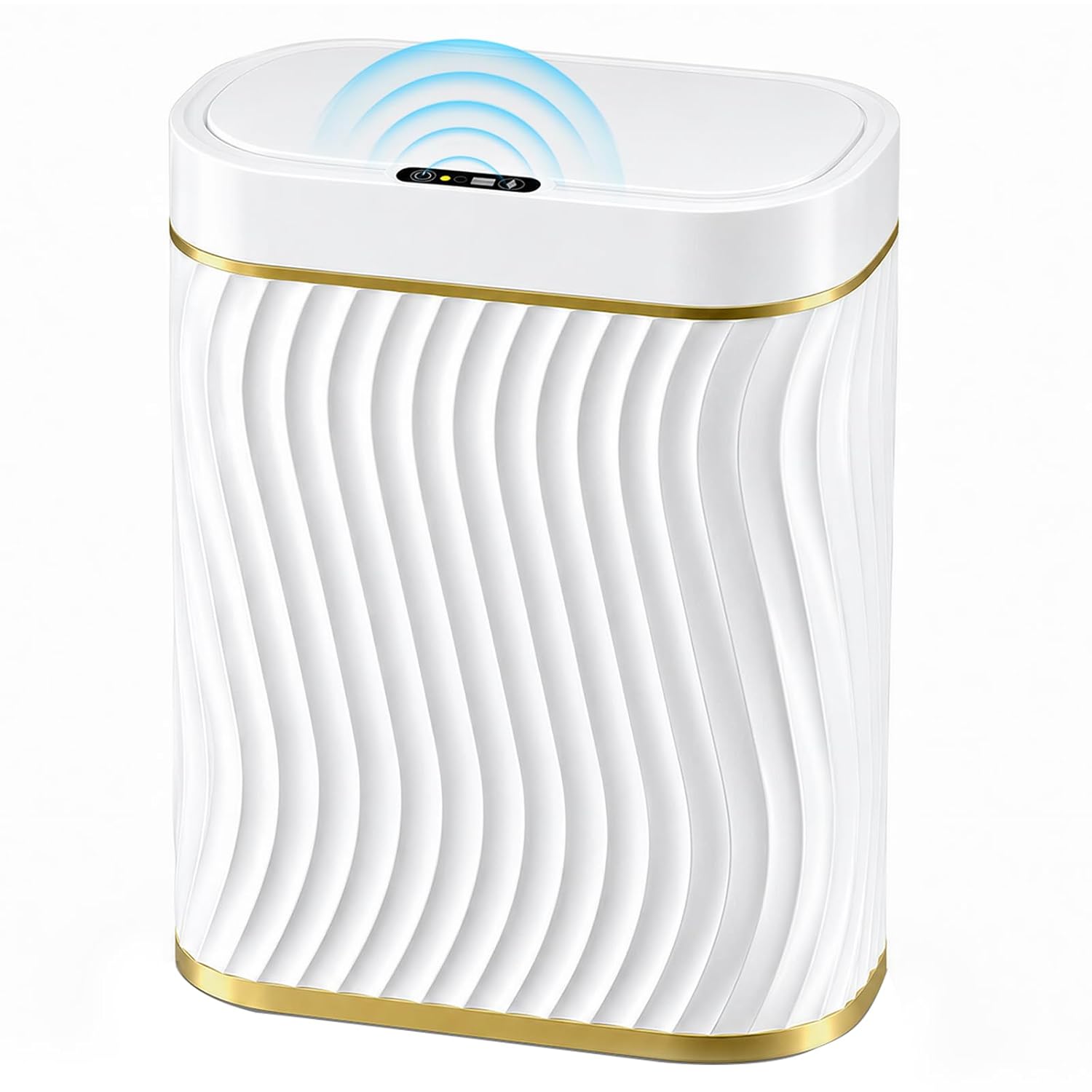 Ogikey Bathroom Trash Can with Lid, 5 Gallon Automatic Touchless Garbage Can, Motion Sensor Smart Trash Bin, Slim Waterproof Waste Bin for Living Room, Bedroom, Office, Kitche