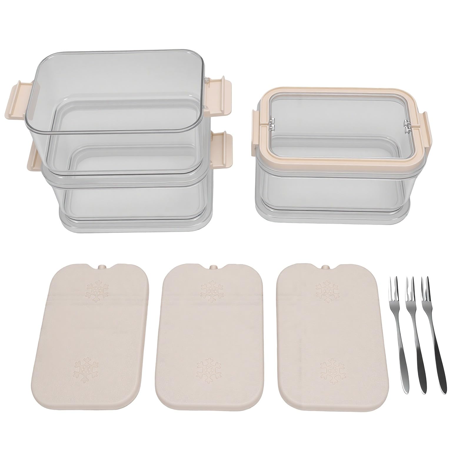 TOPINCN Contenedor de Alimentos de 3 Niveles, Recipiente de Plastico para