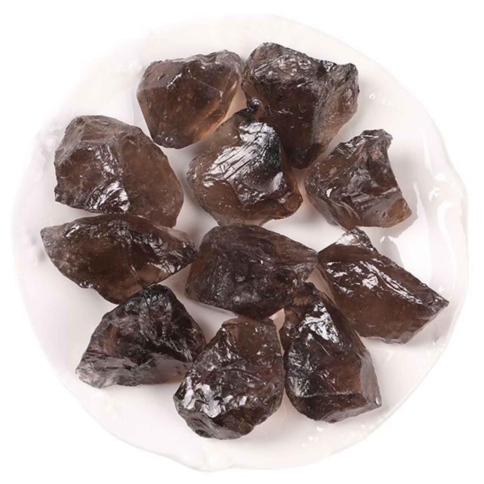 GPDNBIEU Natural quartz, 500G Natural Smoky Quartz Raw Stones, Bulk for Tumbling, Cabbing, Fountain Rocks, Decoration,Polishing
