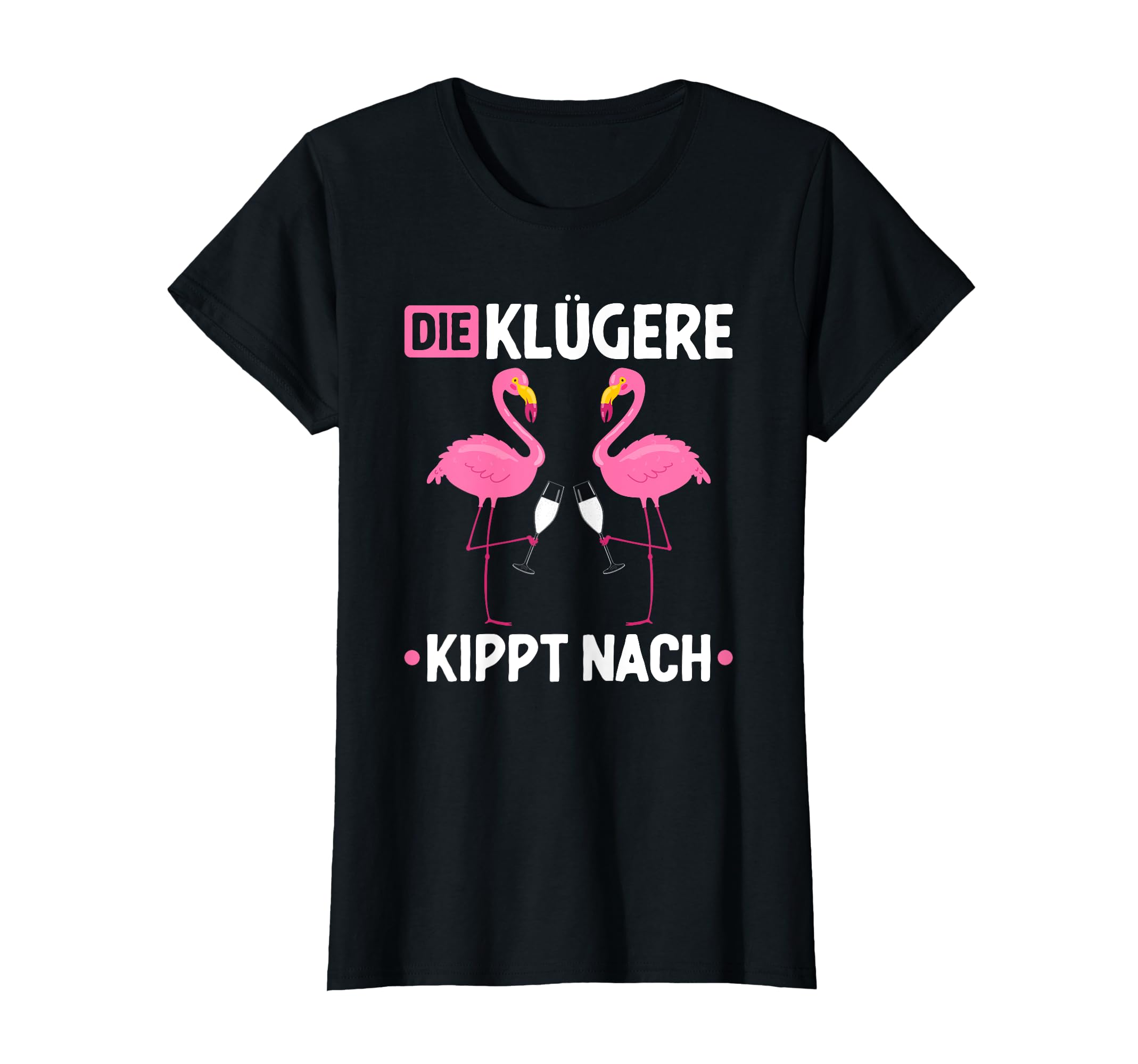 JGA T-Shirt 'Die Klügere Kippt Nach Malle' - Flamingo Design Für Mädels