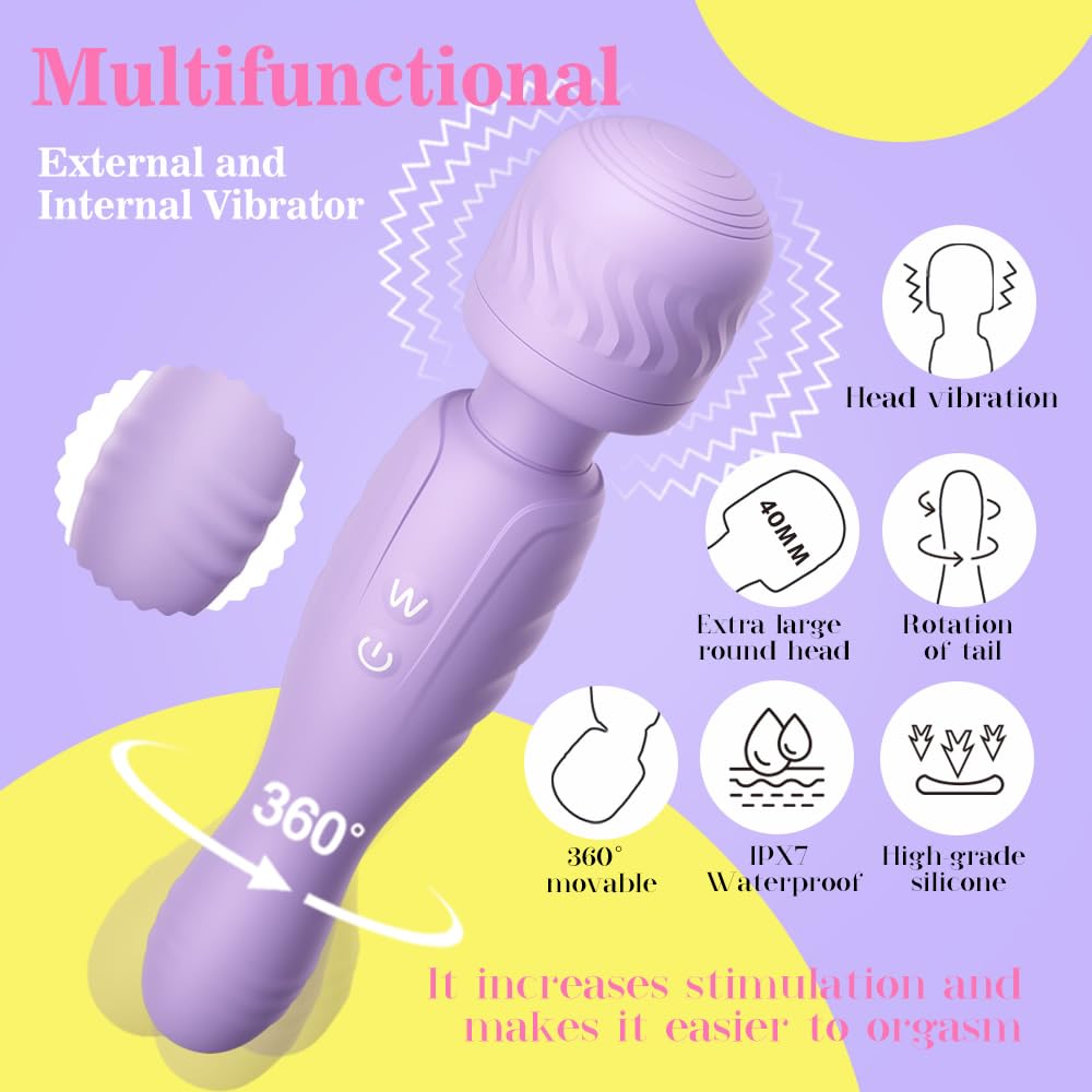 Amazon.com: OrchGaffey Double-Ended Vibrator Wand, Personal Wand Massager  with 12 Vibrating and Swing Quiet G-Spot Vibrators with Clit Stimulation  Pleasure, Rechargeable Clitoris Vibrators Wand Sex Toy for Women : Health &  Household