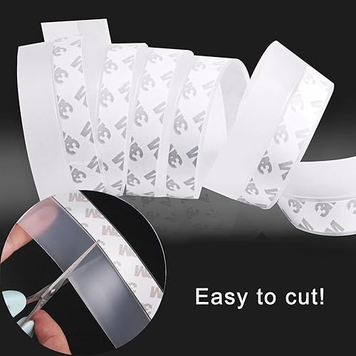 Miniatura 6 de Tira de silicona para sellado de puerta, cinta de sellado transparente de 26.2 ft26 pies, tapón de puerta para puerta lateral, cinta aislante