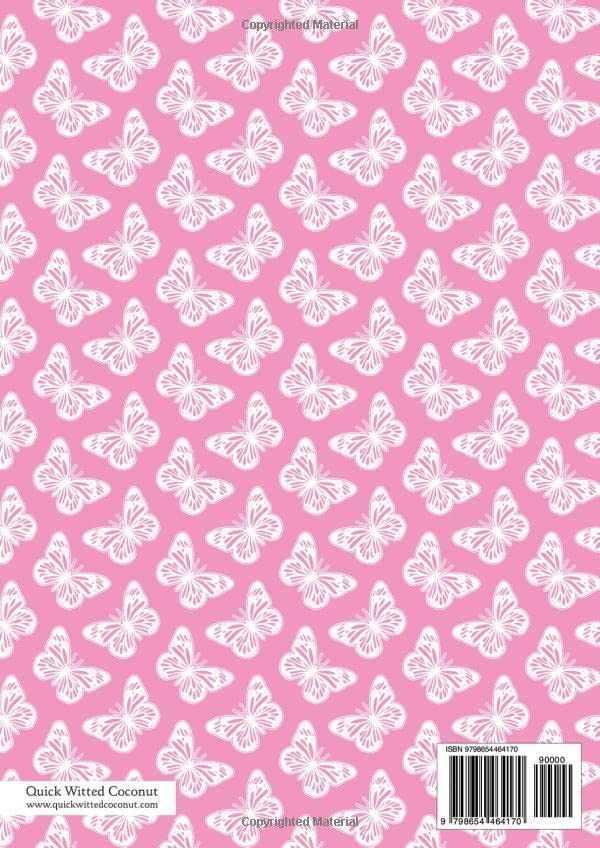 Butterfly Notebook - Lined Pages - A4 - Premium: (Pink Edition) Fun notebook 192 lined pages (A4 / 8.27x11.69 inches / 21x29.7cm) - Image 2