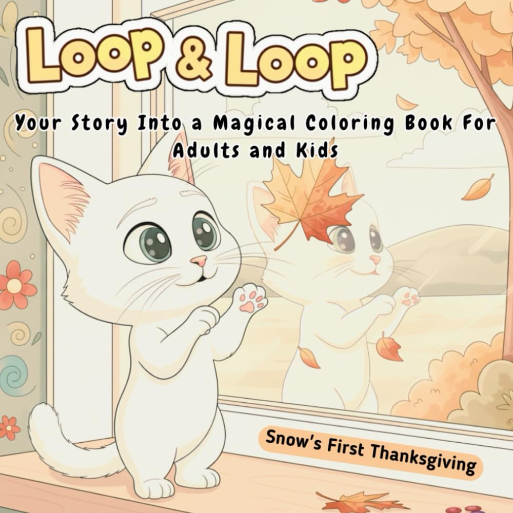 Loop & Loop: A Cozy & Cute Thanksgiving Coloring Book for Adults, Teens, and Kids Featuring Adorable Cats, Festive Feasts, and Heartwarming Autumn ... and Creative Family Fun. (Snow Series)