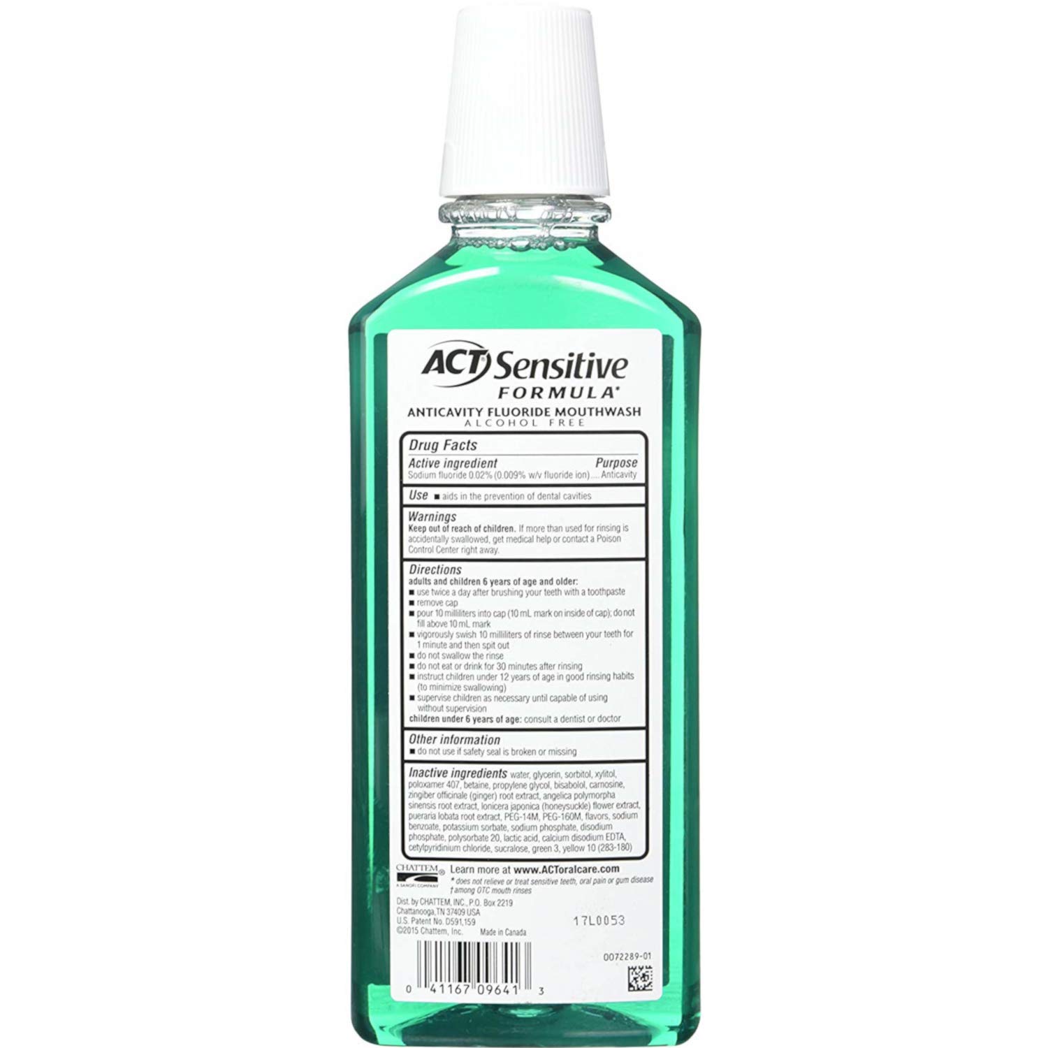 Buy Act Total Care Mild Mint Anticavity Fluoride Sensitive Mouthwash