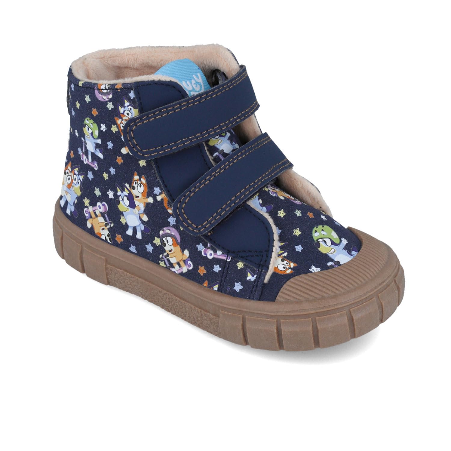 Garvalín Botín Niño x Bluey 251858-A089 | Botines Azul Marino con Estampado Espacial | Interior Acolchado | Cierre Adhesivo