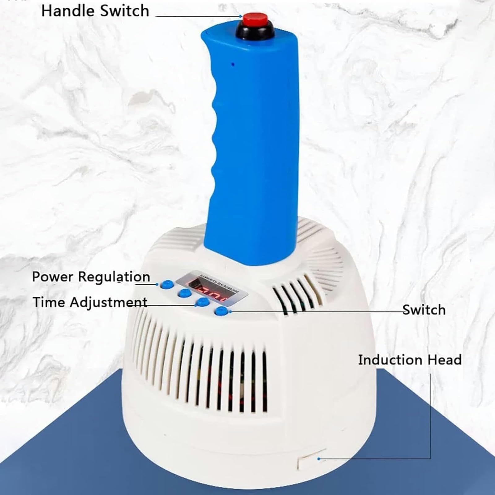 Machine De Scellage par Induction Électromagnétique, Thermoscelleuse Portative pour Bouteilles en Plastique, Puissance Et Durée Réglables, Diamètre De Scellage 20-80/20-130 Mm,2-10cm
