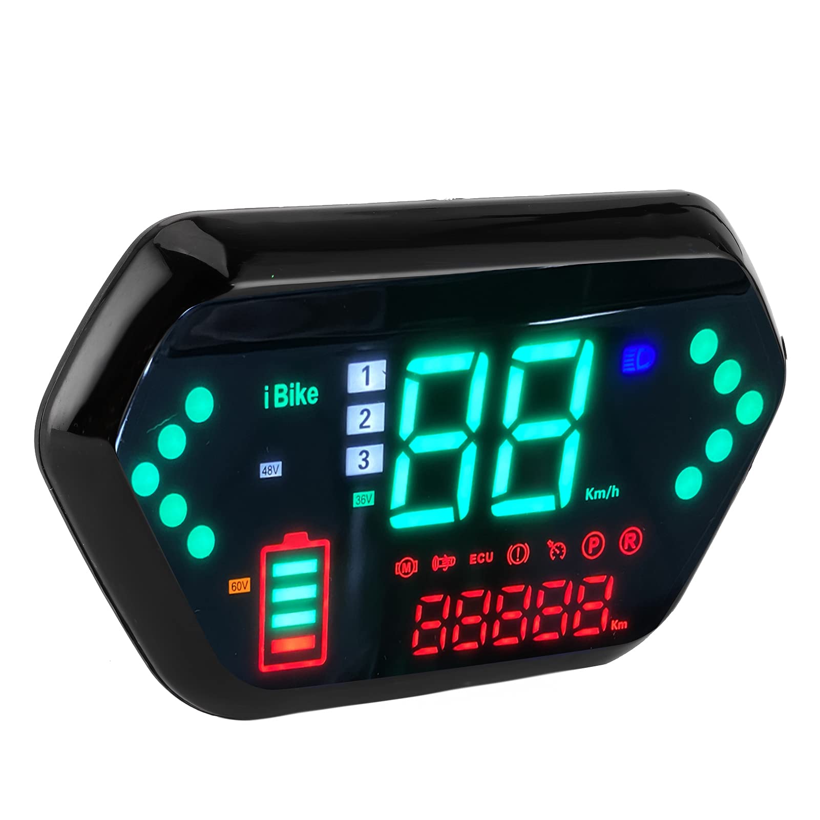 Compteur de Vitesse et Moto, Écran LCD HD Universel Tachymètre Kilométrique Numérique Jauge de Vitesse Moto 60V