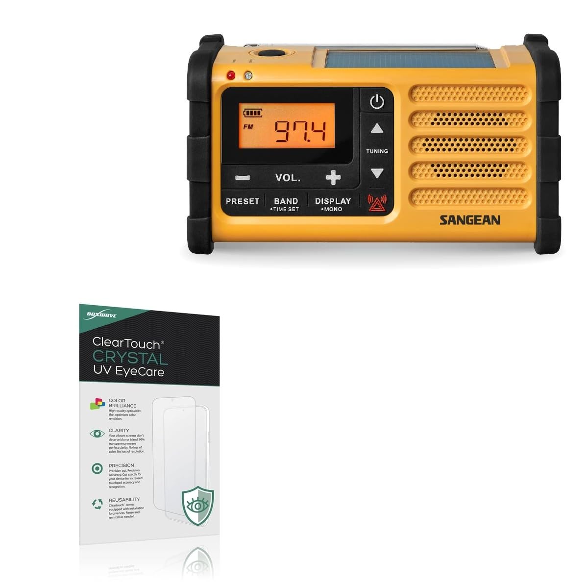 BoxWave Screen Protector Compatible With Sangean MMR-88 TW - ClearTouch Crystal Anti-UV EyeCare (2-Pack), Filters out Harmful Blue Light Reduce Fatigue