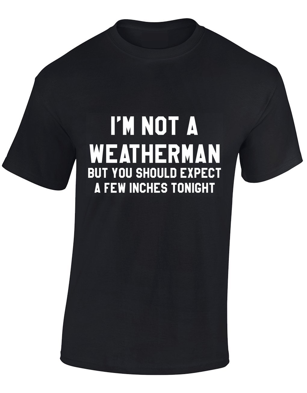 Crown Designs Im Not a Weatherman Funny Rude Humor Gifts for Men T-Shirts Tops - Black/Large