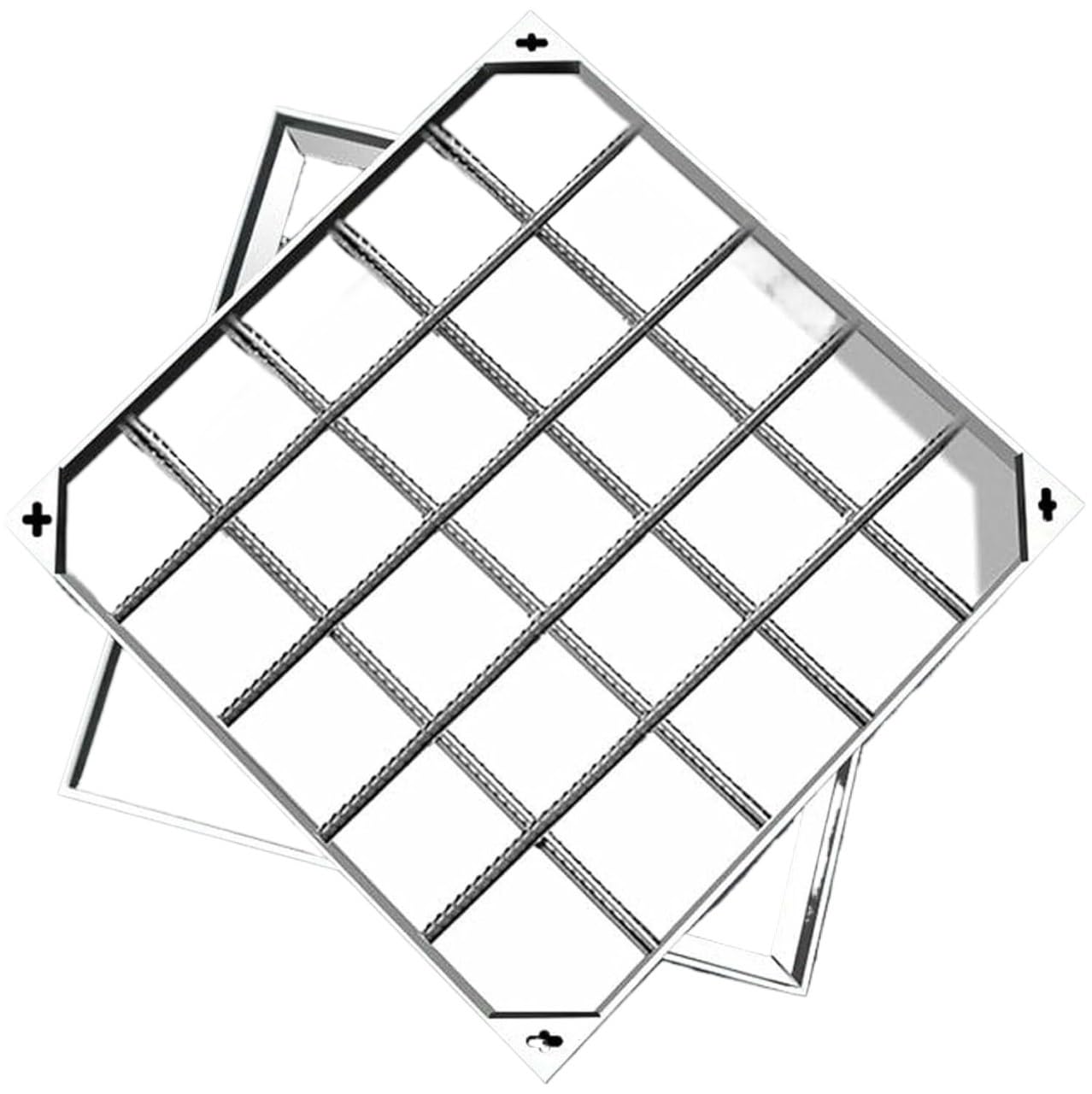 Plaque d'égout invisible en acier inoxydable pour masquer un regard technique de cour 80x80