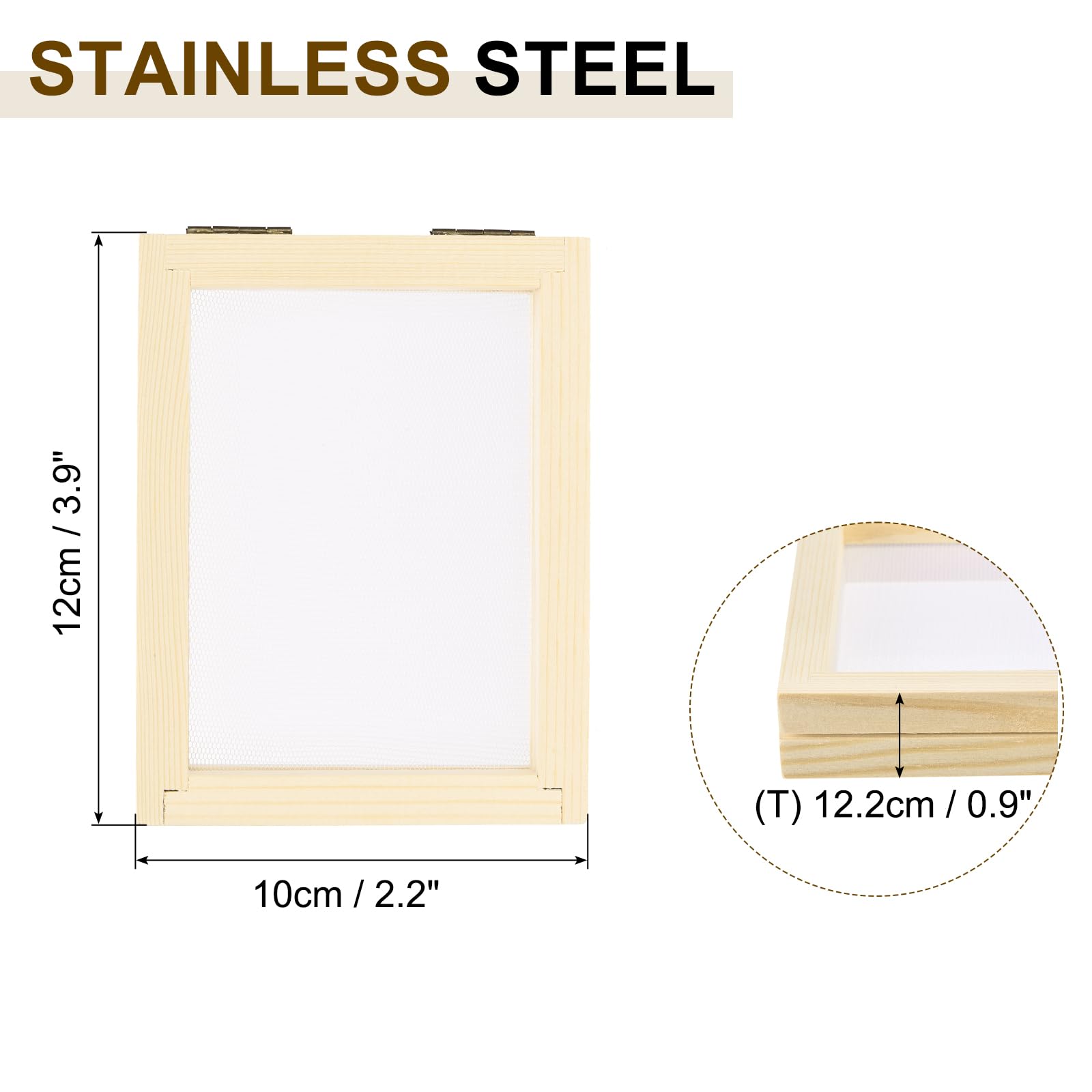 QUARKZMAN Pantalla Para Hacer Papel De Madera Kit De Marco Para Hacer Papel De 4.7 X 3.9 Pulgadas De Doble Capa Para Hacer Manualidades De Papel Tarjetas, Marcadores