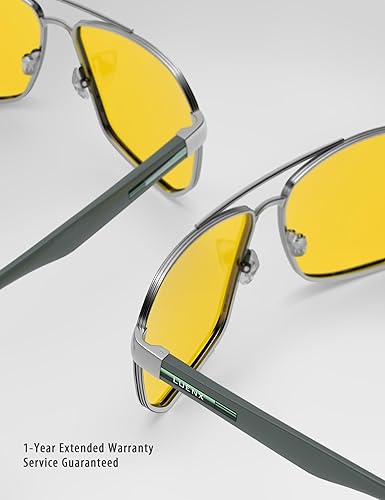 Miniatura 7 de LUENX Gafas de sol de aviador para hombre, cuadradas, polarizadas, polígono, UV400, lentes de sol con accesorios