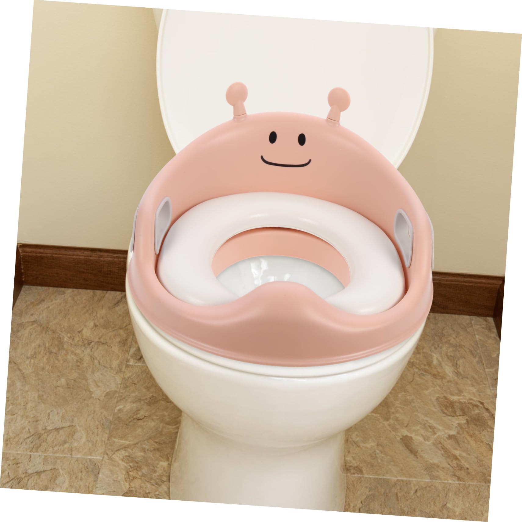 Asiento De Inodoro Infantil Antideslizante Asas Reductor De Baño Para Niño Niña Fácil De Instalar Diseño Divertido Para Transición De Bebés y Niño Niña Adecuado Para Casa