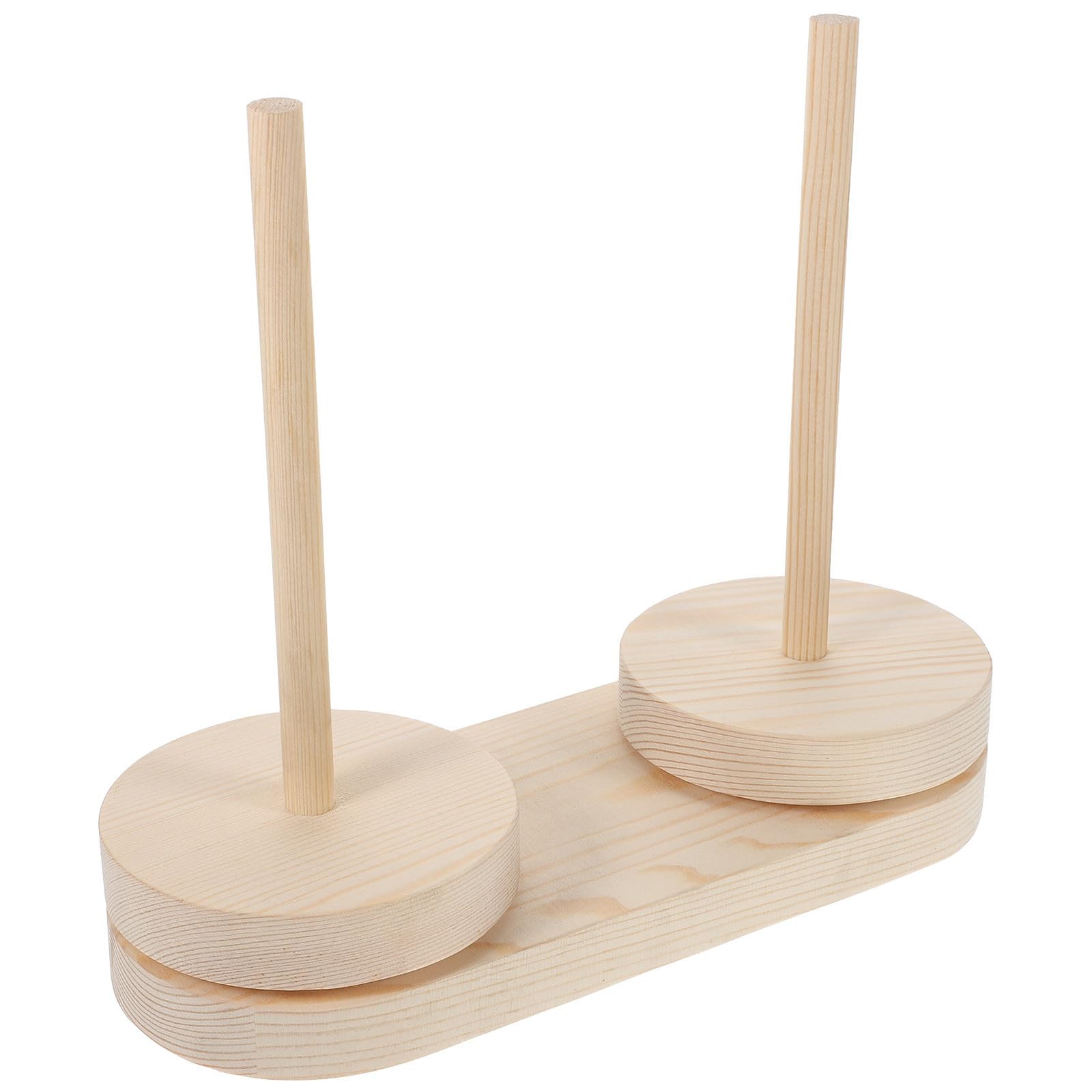 SHINEOFI Porta Filati in Legno Beige Rotante per Ricamo e Cucito Domestico