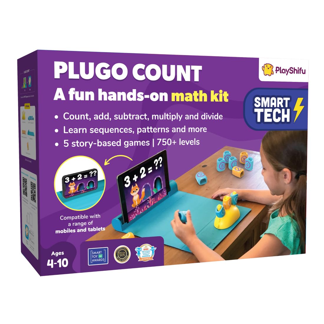 PlayShifu Plugo Count AR-Powered Math STEM Toy with Numbers and Arithmetic Operators for Kids - 250+ Story-Based Interactive Math Challenges Fun Learning, Interactive Game (4-10 Years) (B07L11KNHW) Amazon Price History, Amazon Price Tracker