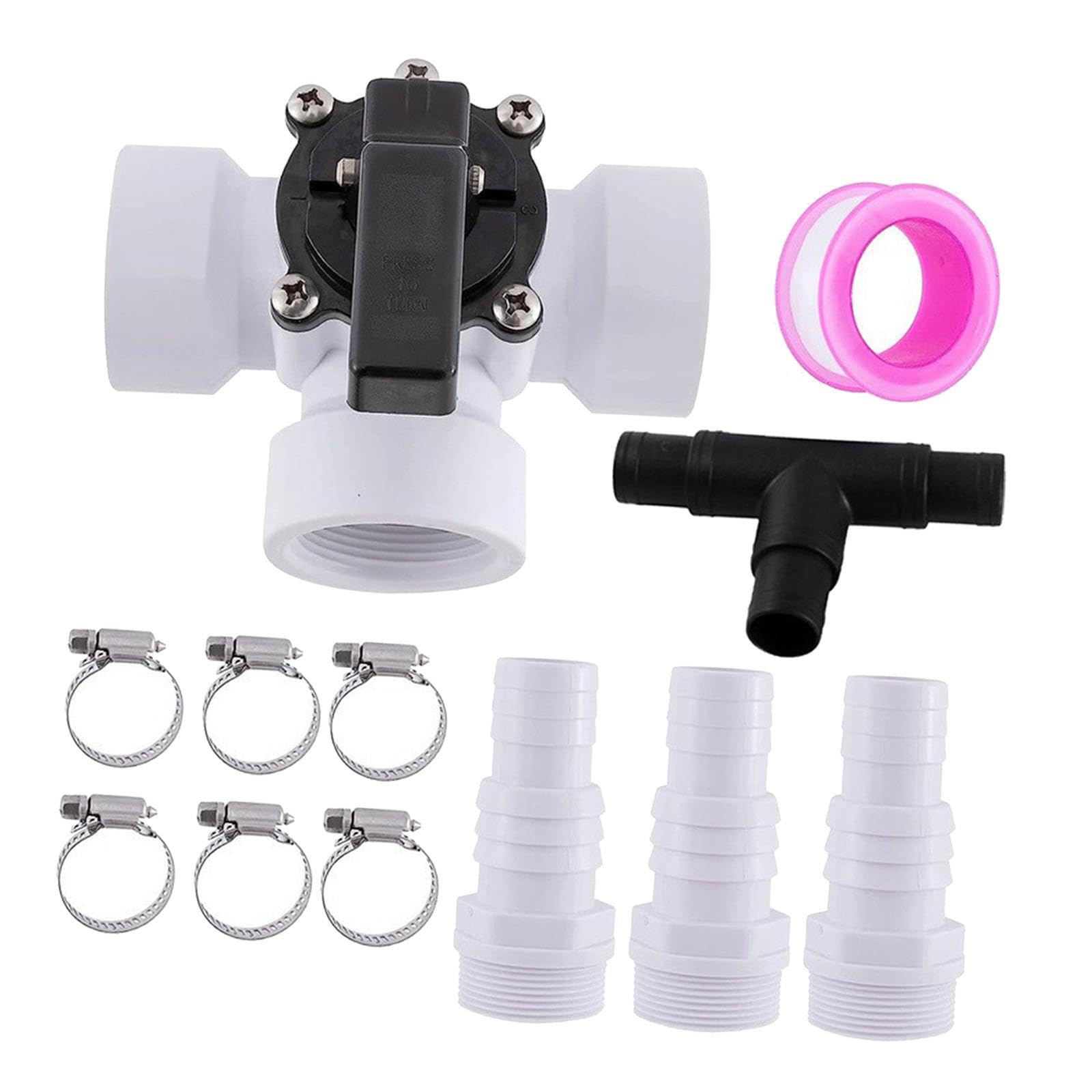 Adaptador de Manguera con válvula desviadora de Piscina, práctico y desviador de 3 vías para una práctica conexión de tubería de PVC.