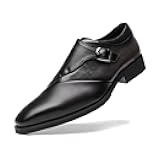 Monk Strap Men’s Dress Loafer Shoes Plain Toe Classic Oxfords Shoes for Formal Business Wedding
