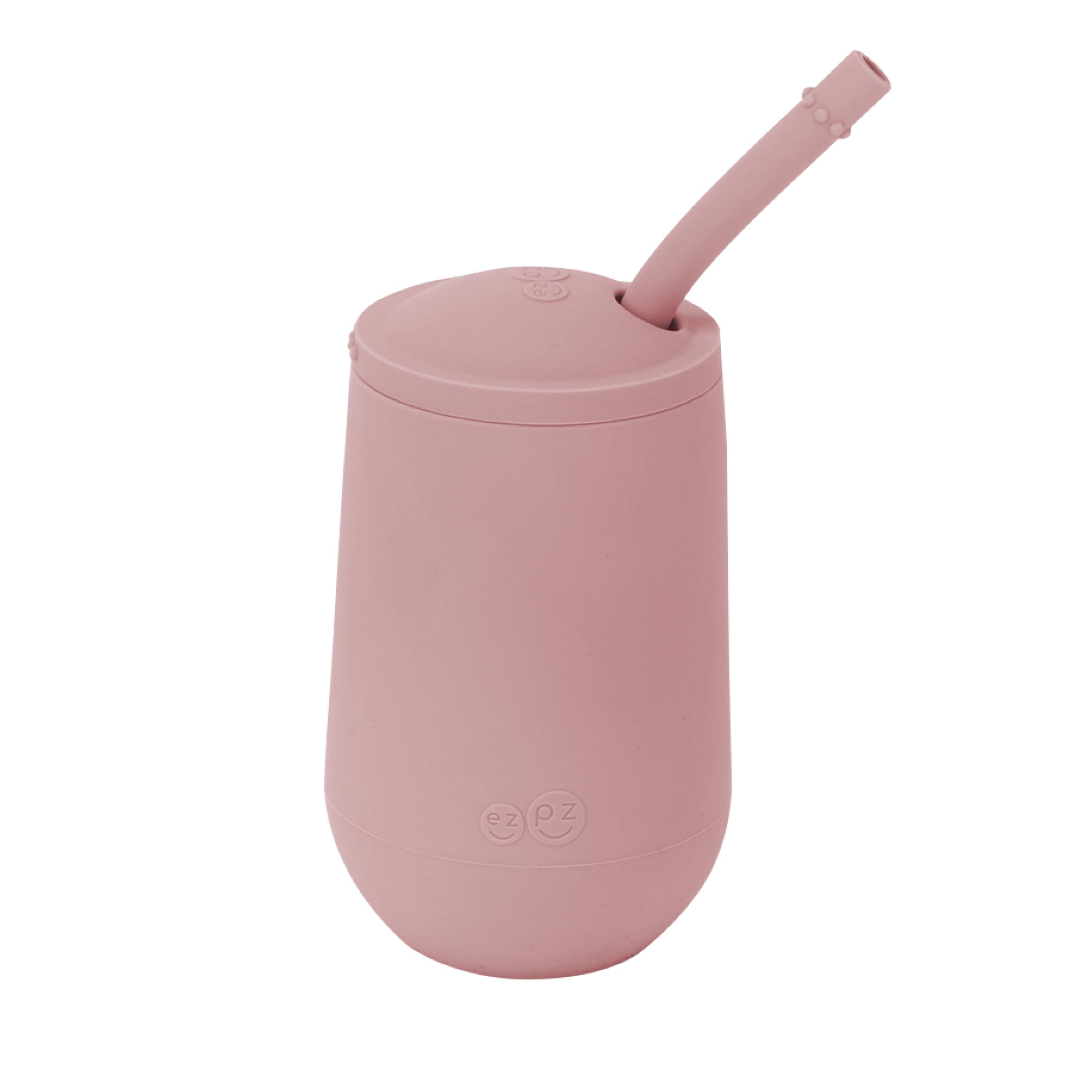 ezpz Happy Cup + Straw Training System - 100% Silicone Training Cup for Toddlers + Preschoolers - Designed by a Pediatric Feeding Specialist - 24 Months+ (Blush)-image-9