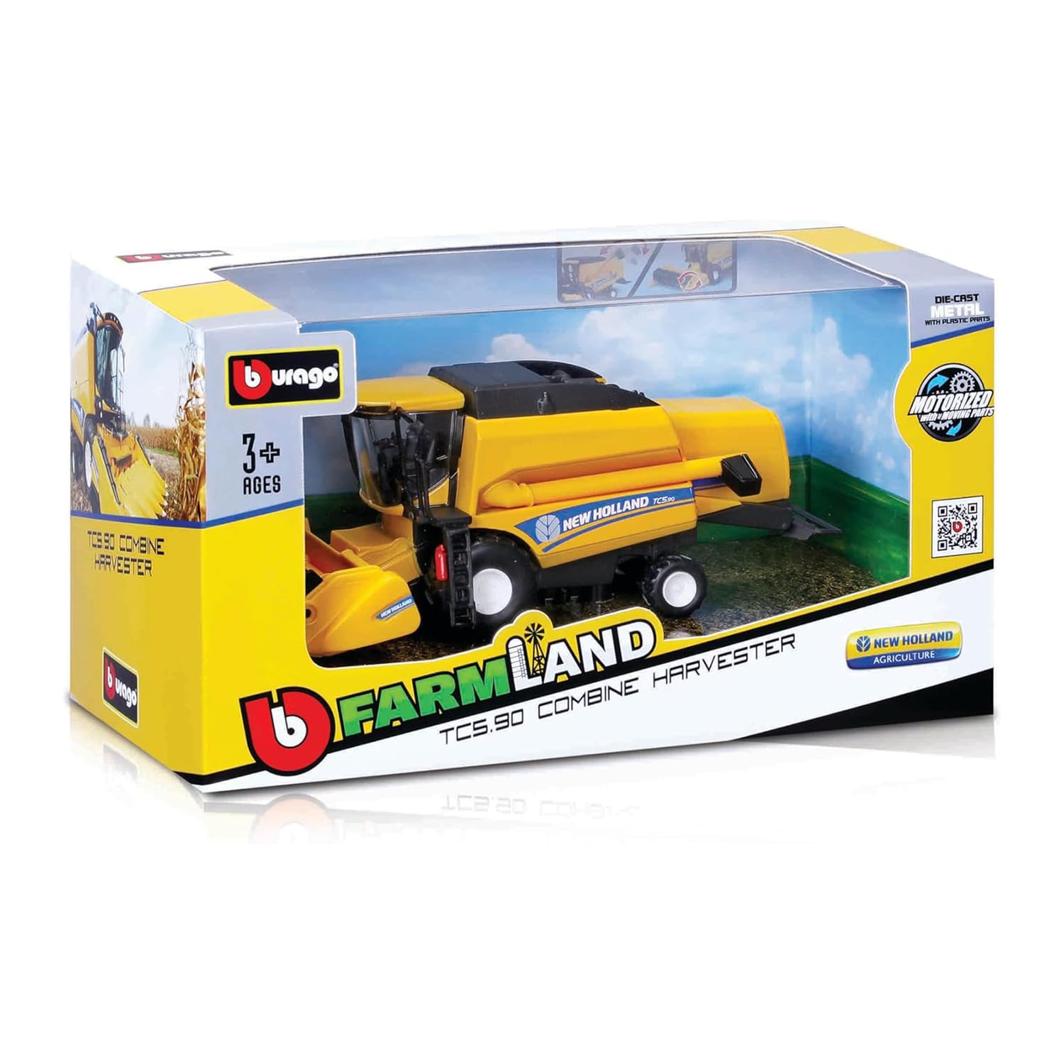 Bburago FARMLAND NEW HOLLAND TC5.90 WHEAT/CORN HARVESTER - 18CM, Yellow and Black, 18 centimetri - Image 2