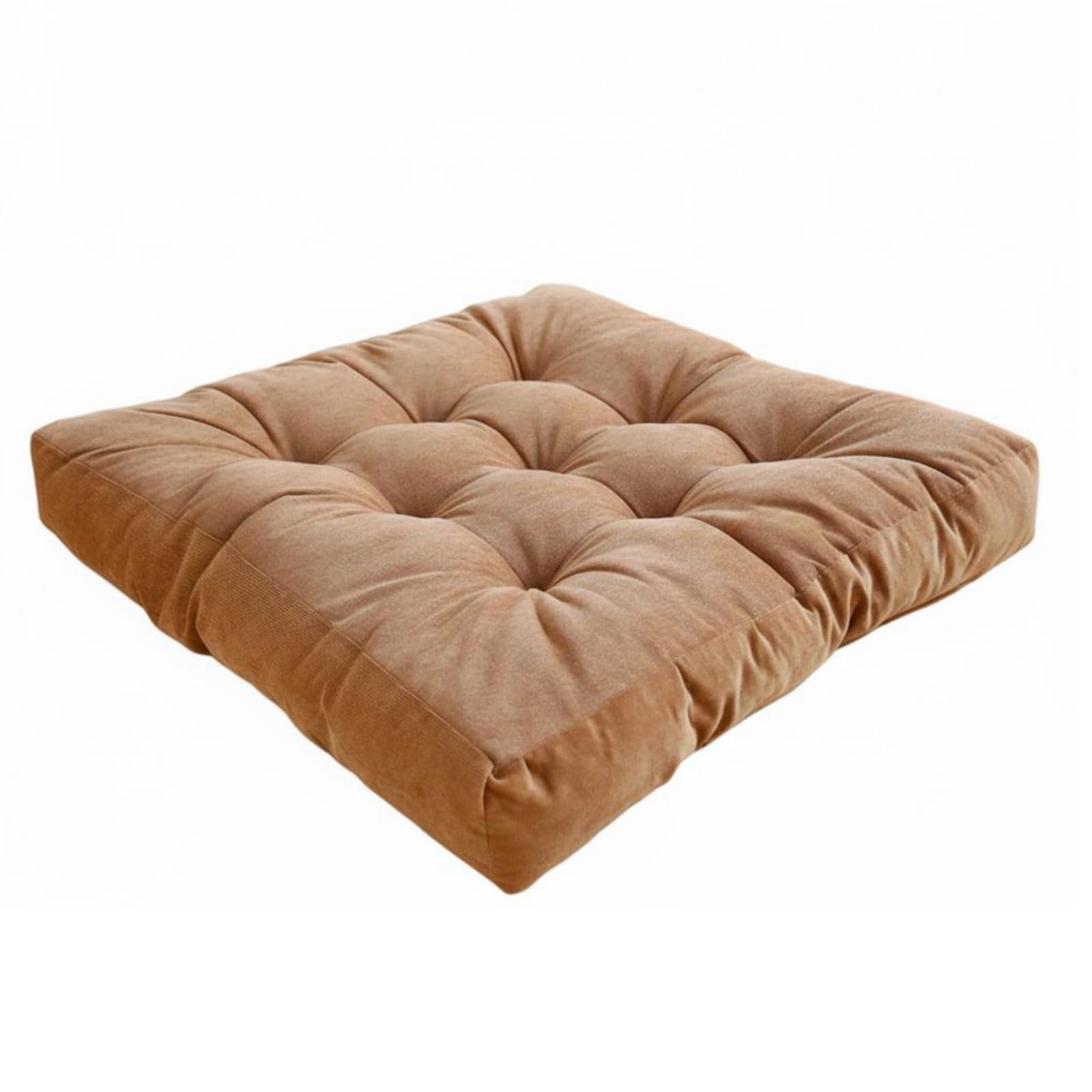 Japanese Design Thick Tatami Cushion Gently Machine Washable Square Tufted Floor Pillow Multi-Purpose Square Tufted Cushion Supportive for Mindful Movement, Bay Window, Balcony, Pumpkin-image-14