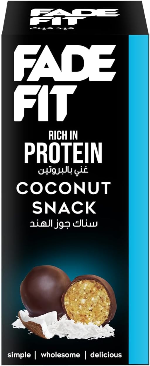 Fade Fit Coconut Protein Balls - 30g Gluten-Free Snack with 6.5g of Protein per Serving