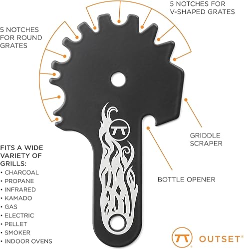 Miniatura 9 de Outset 66602 Rascador de madera para parrilla, 10 pulgadas, bambú