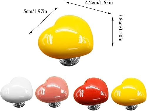 Miniatura 4 de Firtideti Love Heart - Botón de inodoro con forma de corazón, botón de repuesto para inodoro, sin necesidad de perforar agujeros, pomos de cajón,