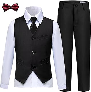 Boys Suits Slim Fit Toddler Tuxedo Suit Set for Teen Boys Communion Dress Clothes Kids Wedding Ring Bearer Outfit