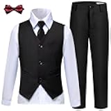 Boys Suits Slim Fit Toddler Tuxedo Suit Set for Teen Boys Communion Dress Clothes Kids Wedding Ring Bearer Outfit