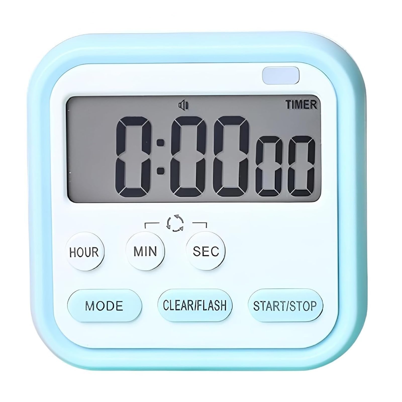 PANCA Digital Kitchen Timer & Stopwatch, Countdown Large Digits, Loud Alarm, Magnetic Stand, Round, (Multi Colour)