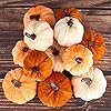 Pumpkin decor 12pcs artificial fake faux velvet foam fabric pumpkins decoration for fall home farmhouse harvest thanksgiving decorative  urban country home decor